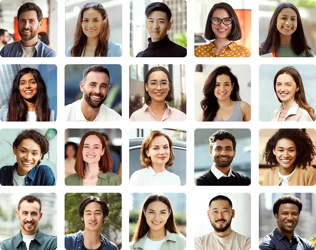 Group of happy faces